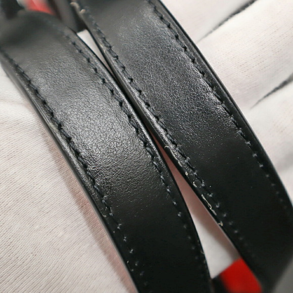 Christian Louboutin Cabaica Tote Bag Black Red Studded Leather Business - Picture 4 of 9